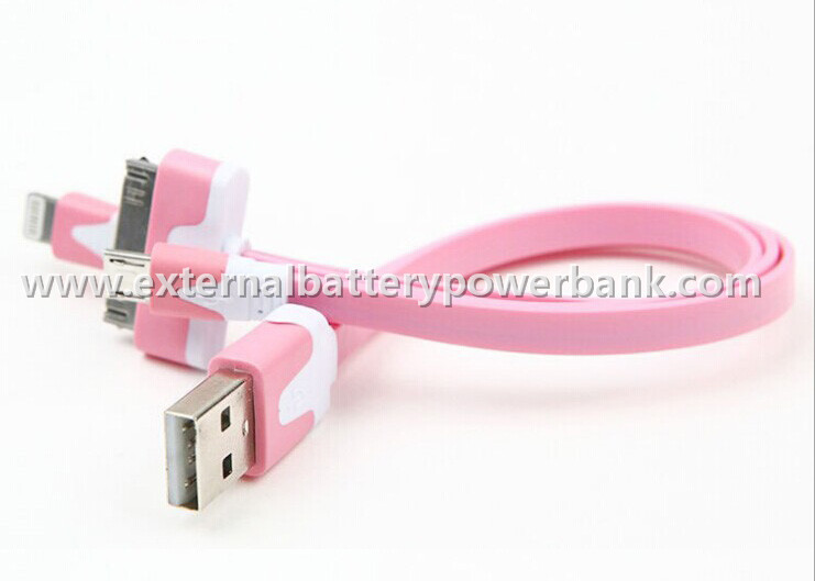iphone/Samsung를 위한 1개의 USB 케이블 USB 데이타 전송 케이블에 대하여 다채로운 3