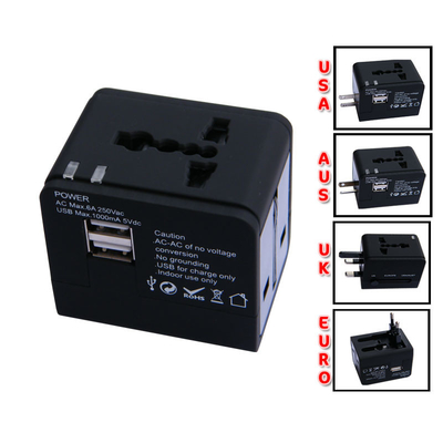 가벼운 유니버설 USB 여행 충전기 가지고 다닐 수 있는, 5V 1000mA/2 USB 공용영역