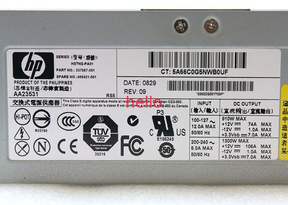 Compaq 활동적인 팬을 가진 337867-001의 1300W HP 서버 전력 공급