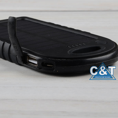 이중 USB 항구 지원 힘 은행, 5000mAh 태양 전지판 백업 외부 건전지