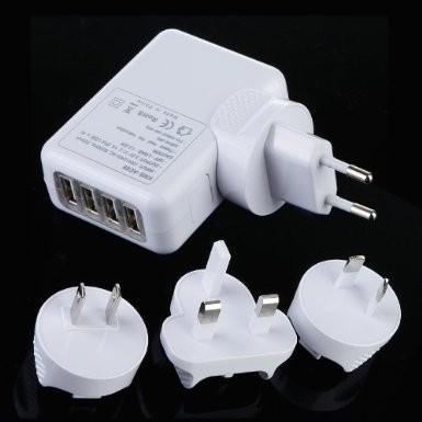 4개의 항구 가정, 다 마개를 위한 보편적인 USB 여행 충전기 벽 AC 접합기