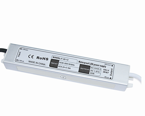 DC 12/24V AC 110-264V 20W는 LCD 디스플레이를 위한 LED 운전사를 방수 처리합니다