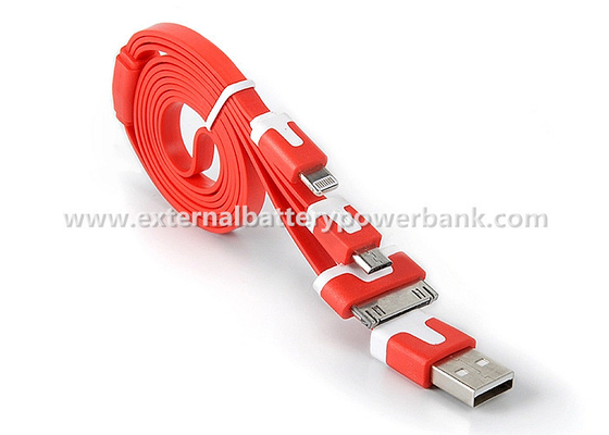 3 iPhone 4G/4S 5G/5S/Samsung를 위한 1개의 편평한 국수 USB 데이타 전송 케이블에 대하여