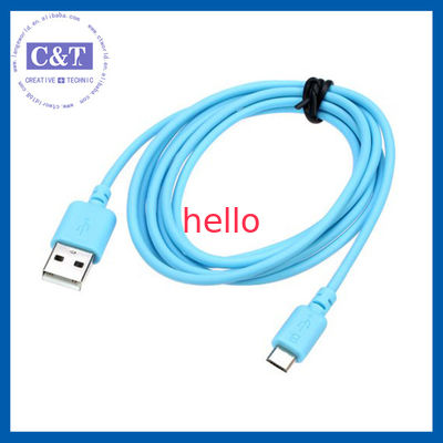 착색된 마이크로 Smartphone USB 데이타 전송 케이블 안녕 속도2에서 1