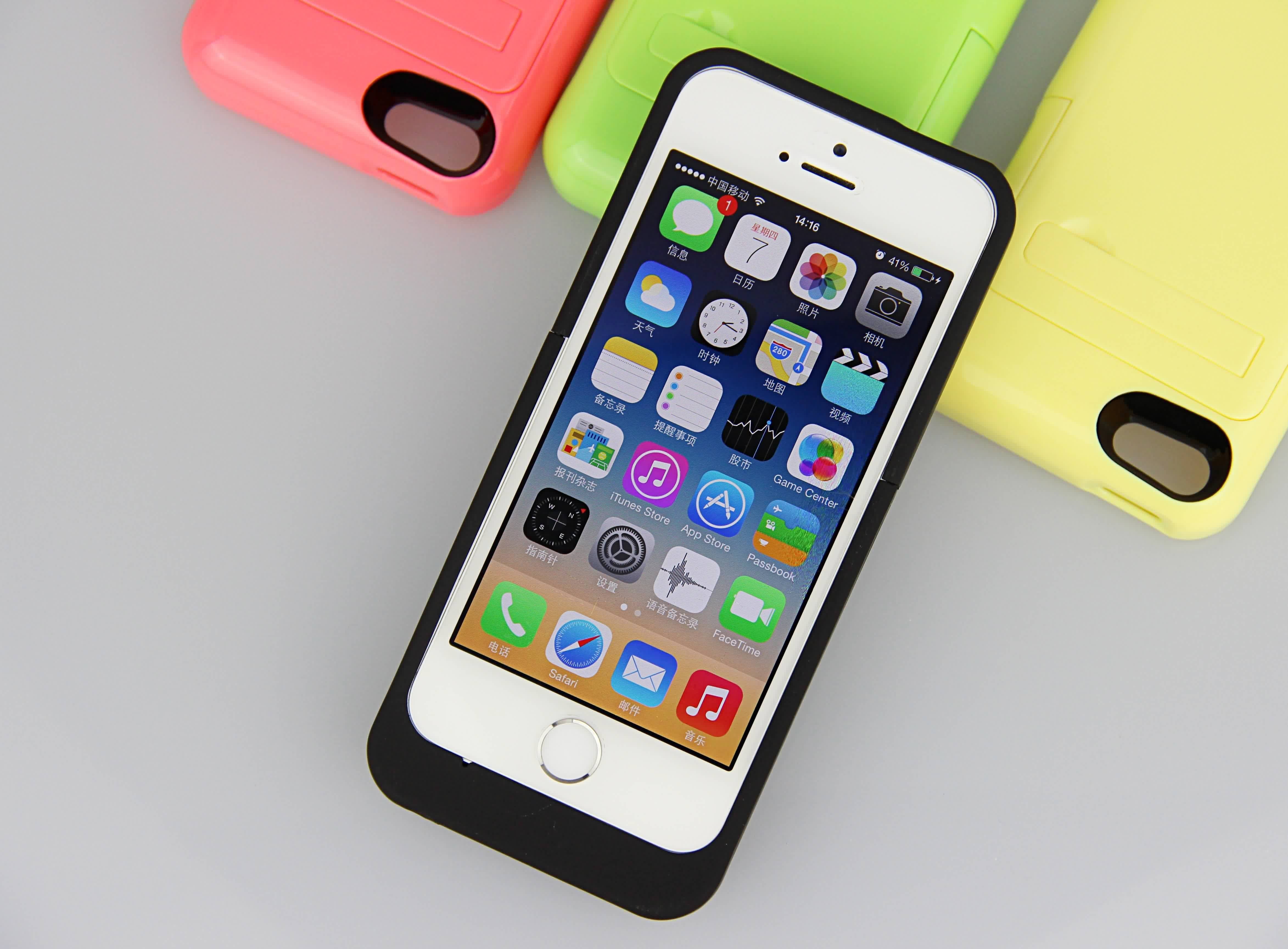 다 색깔 iPhone 5를 위한 얇은 iPhone 건전지 상자 2200mAh 전지 효력 팩